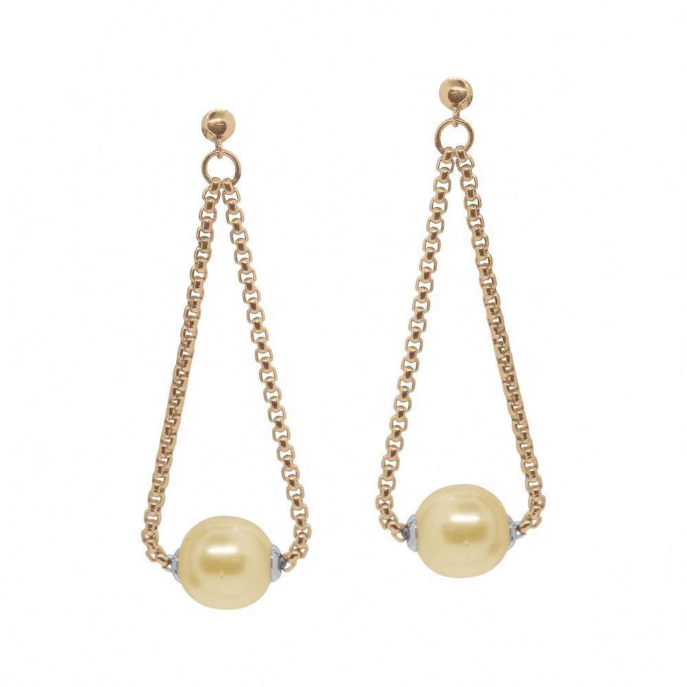 NEW ALOR south sea pearl chain earring in yellow